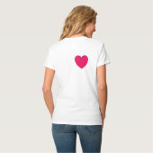Satin Gradient Heart in Fuchsia Pink / Magenta T-Shirt (Rückseite Vollansicht)