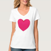 Satin Gradient Heart in Fuchsia Pink / Magenta T-Shirt (Vorderseite)