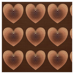 Satin Hearts in Chocolate Brown Stoff