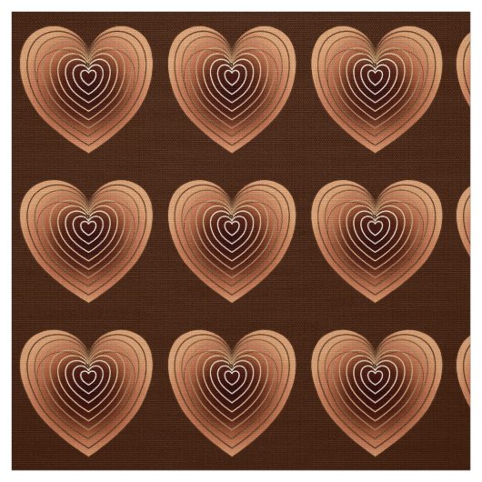 Satin Hearts in Chocolate Brown Stoff (Muster)