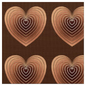 Satin Hearts in Chocolate Brown Stoff (Nahaufnahme)