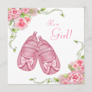 Satin Hinterns Rosa Kinderdusche Einladung