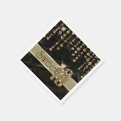 Satin Jewel 16 . Geburtstag Black Gold ID260 Serviette (Ecke)