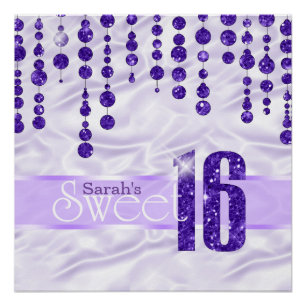 Satin Jewel 16 . Geburtstag Lila ID260 Poster