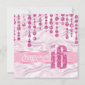 Satin Jewel 16 . Geburtstag Pink ID260 Einladung (Vorderseite)