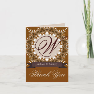 Satin-Lace-Monogramm-Dankeschön-Karte Dankeskarte