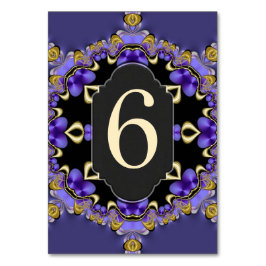 Satin Lila Gold Gothica Tischnummer Card