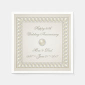 Satin Pearl 30. Hochzeitspapier Napkin Serviette (Vorderseite)
