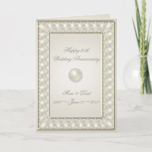 Satin Pearl 30. Hochzeitstag Grußkarte Karte