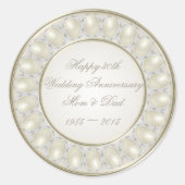 Satin Pearl 30. Hochzeitsticker Runder Aufkleber (Vorderseite)