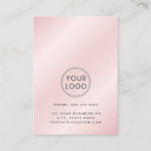 Satin pink, benutzerdefiniertes Logo, vertikale Te Terminkarte (Rückseite)