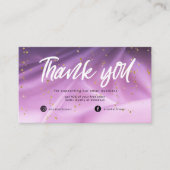 Satin Pink Lila Glitzer Business Danke Karte (Vorderseite)