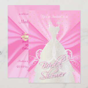 Satin Pink Religious Bridal Duwer Einladungen