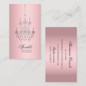 Satin Pink und Gray Chandelier Visitenkarte (Vorne/Hinten)