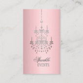 Satin Pink und Gray Chandelier Visitenkarte (Vorderseite)