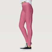 Satin Pink Women's Athletic Workout Leggings (Links)