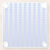 Satin-Punkte - Kobaltblau und Zinnstoff Glasuntersetzer (Rückseite)