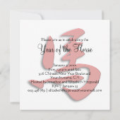 Satin Red Verziert Year of the Horse New Year Part Einladung (Rückseite)