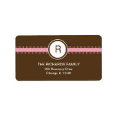 Satin Ribbon Address Label - Rosa Adressaufkleber (Vorne)