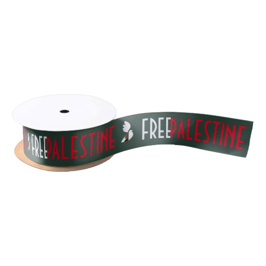 Satin Ribbon "Freie Palästina" - Solidaritätsband Satinband (Spule)