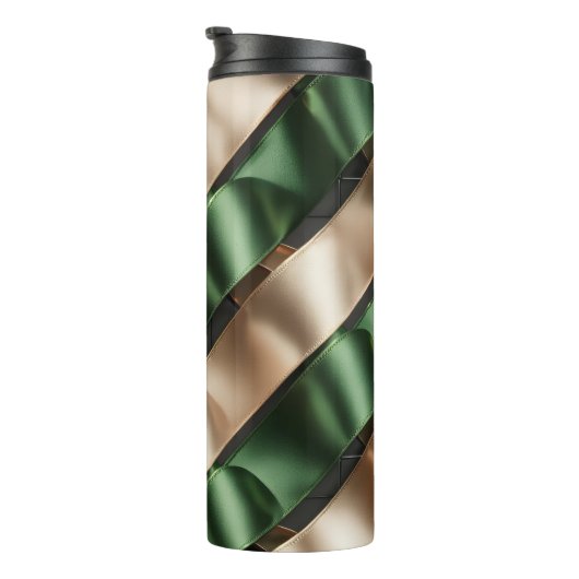 Satin Ribbon Pattern – Elegant Soft Fabric Loop  Thermosbecher (Nach rechts gedreht)