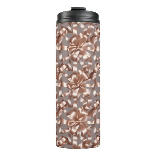 Satin Ribbon Pattern – Elegant Soft Fabric Loop  Thermosbecher (Vorderseite)