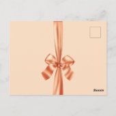 Satin Ribbon Peach Wedding Vielen Dank Postkarte (Rückseite)