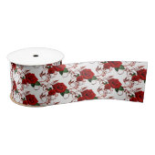 Satin Ribbon-Rote Rosen Satinband (Spule)