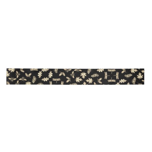 Satin Ribbon, Schwarz und Gold Satinband (Vorderseite)