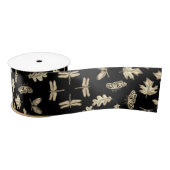 Satin Ribbon, Schwarz und Gold Satinband (Spule)
