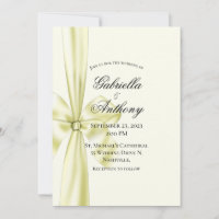 Satin Ribbon Yellow Wedding Einladung
