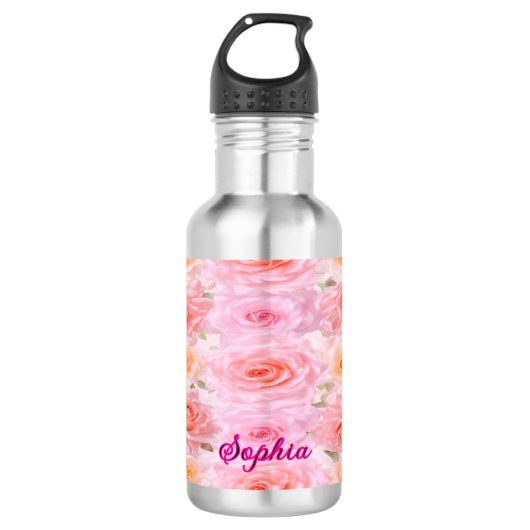 Satin Roses Personalized Water Bottle Edelstahlflasche (Vorderseite)