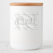 Satin Silver Gray Calligraphy Text Signature Chic Lebensmitteletikett (Vorderseite)