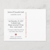 Satin Silver Lace Dinner Party Einladung Postkarte (Rückseite)