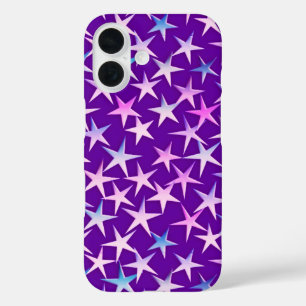 Satin stars, Lavendel auf lila iPhone 16 Hülle
