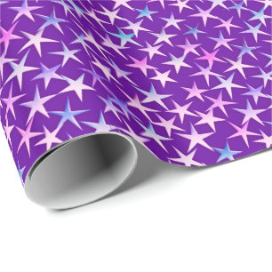 Satin stars, Lavendel auf lila Geschenkpapier