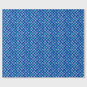 Satin Stars, Pastel Blue auf Cobalt Blue Geschenkpapier (Flach)