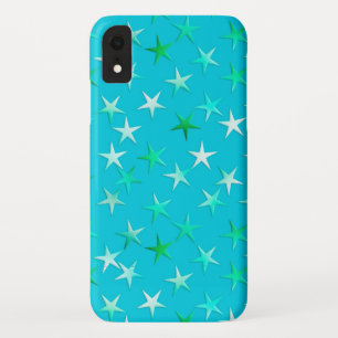 Satin-Sterne, hellgrün und blau auf Türkis Case-Mate iPhone Hülle
