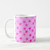 Satin-Sterne, orchiert auf blassrosa Kaffeetasse (Links)