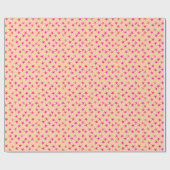 Satin-Sterne, Rosatöne auf Pfirsich Geschenkpapier (Flach)