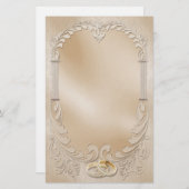 Satin Wedding Briefpapier (Vorne/Hinten)