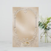 Satin Wedding Briefpapier (Stehend Vorderseite)