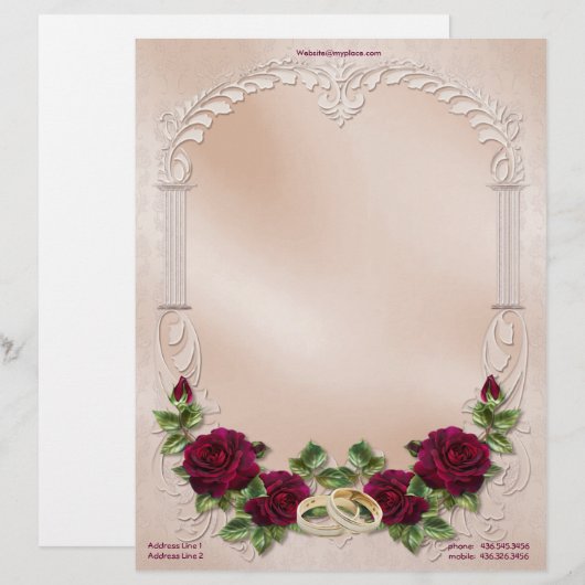 Satin Wedding in Pink - Anpassen Briefkopf (Vorne/Hinten)