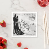 Satin Wedding Jubiläum Personalisiert Napkins Serviette (Beispiel)