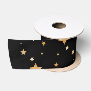 Satinband mit goldenen Sternen