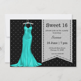 Satinbekleidung, süß 16 einladung