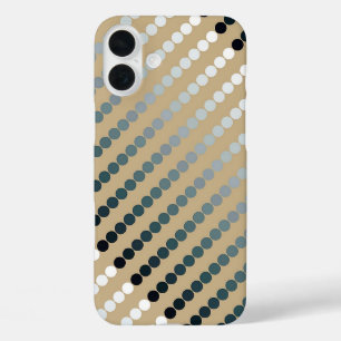 Satindots - Taupe und Zinngrau iPhone 16 Plus Hülle