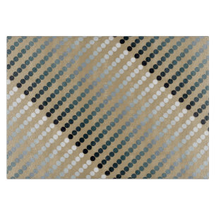 Satindots - Taupe und Zinngrau Schneidebrett
