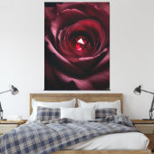 Satinheart Rouge – Gemstone Rose Canvas Leinwanddruck (Insitu (Schlafzimmer))