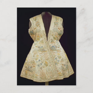 Satinjagdkittel bestickt mit Seide in Postkarte